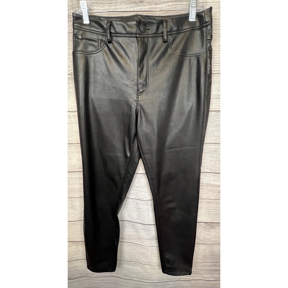 Curve Appeal Faux Leather Skinny Pants Black Size 6